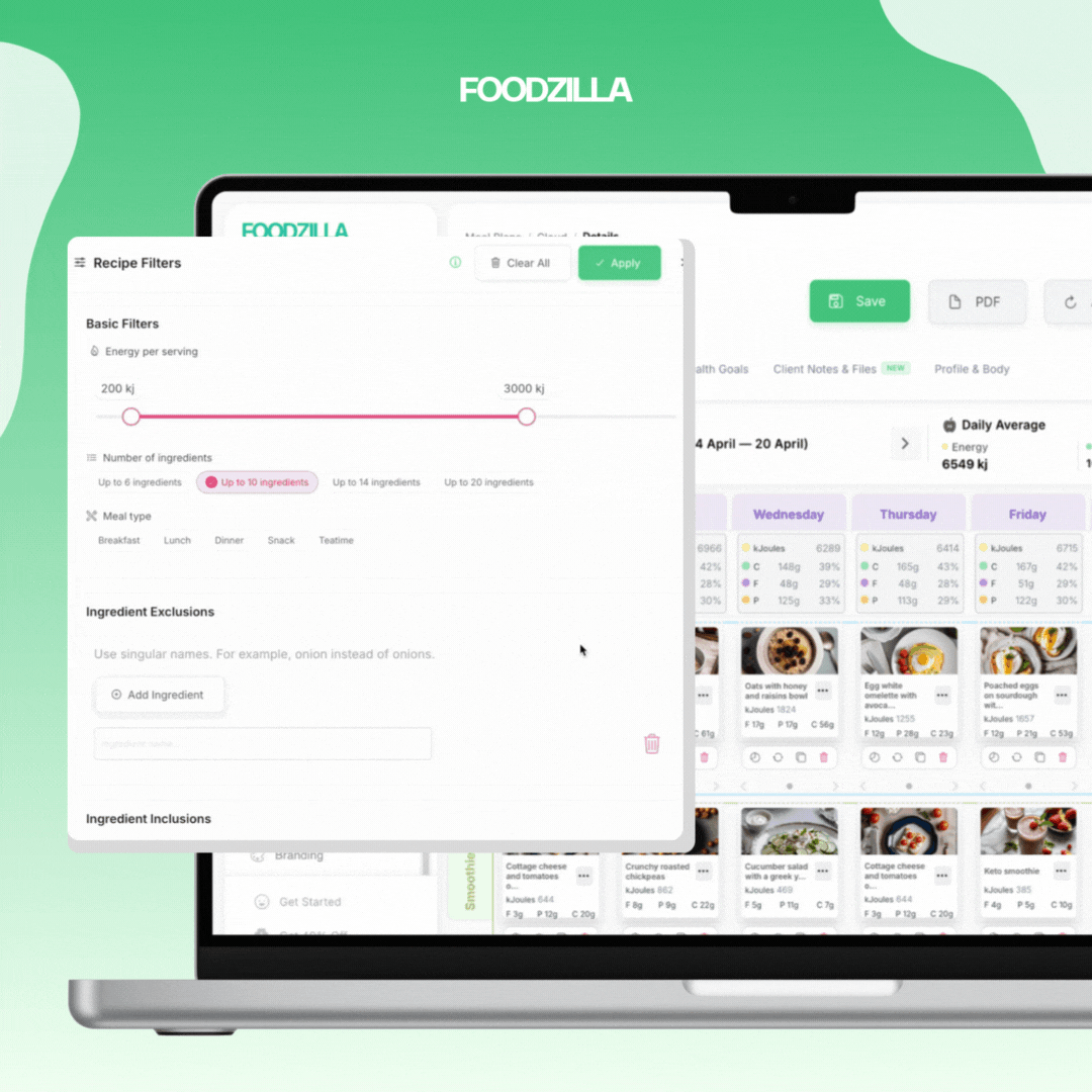 recipe database and builder